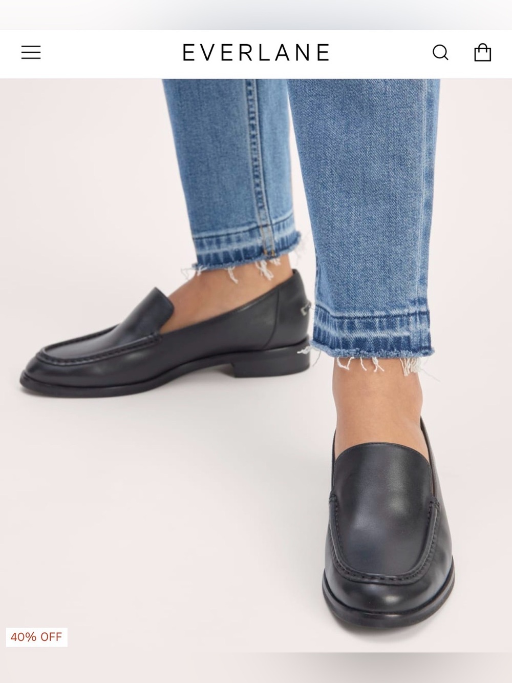 Everlane Black Leather Slip-On Loafers - Picture 4 of 8